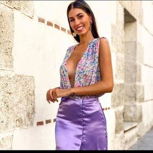 Zara large floral bodysuit